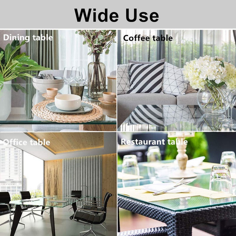 FURNIMATE وسادات مضادة للانزلاق لطاولة زجاجية شفافة 20 قطعة 24 مم واقيات كبيرة غير لاصقة للطاولة الزجاجية - Image 3